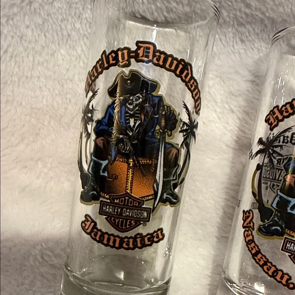 Harley Davidson tall shot glasses - Bahamas & Jamaica